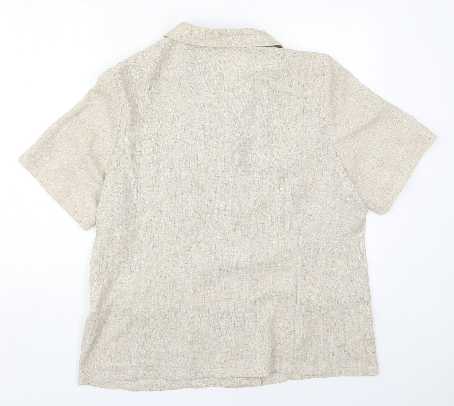 C&A Womens Beige  Polyester Basic Button-Up Size 20 Collared