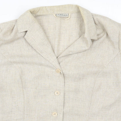 C&A Womens Beige  Polyester Basic Button-Up Size 20 Collared