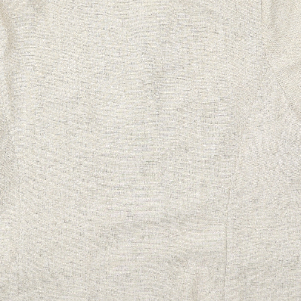 C&A Womens Beige  Polyester Basic Button-Up Size 20 Collared