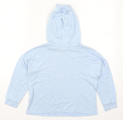 Marks and Spencer Girls Blue  Viscose Pullover Hoodie Size 8-9 Years  Pullover