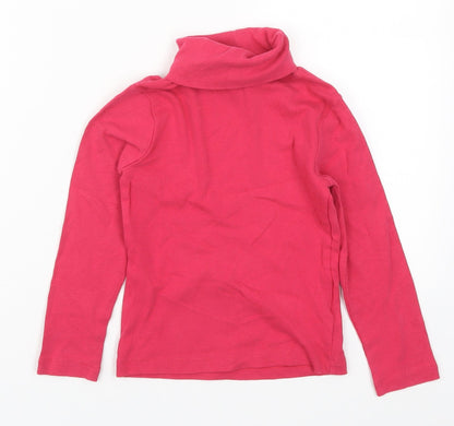 Mont Prix Girls Pink  Cotton Basic T-Shirt Size 6 Years Roll Neck Pullover