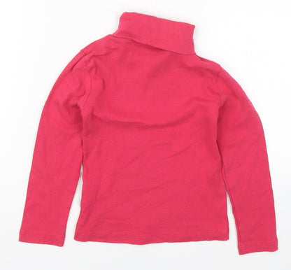 Mont Prix Girls Pink  Cotton Basic T-Shirt Size 6 Years Roll Neck Pullover