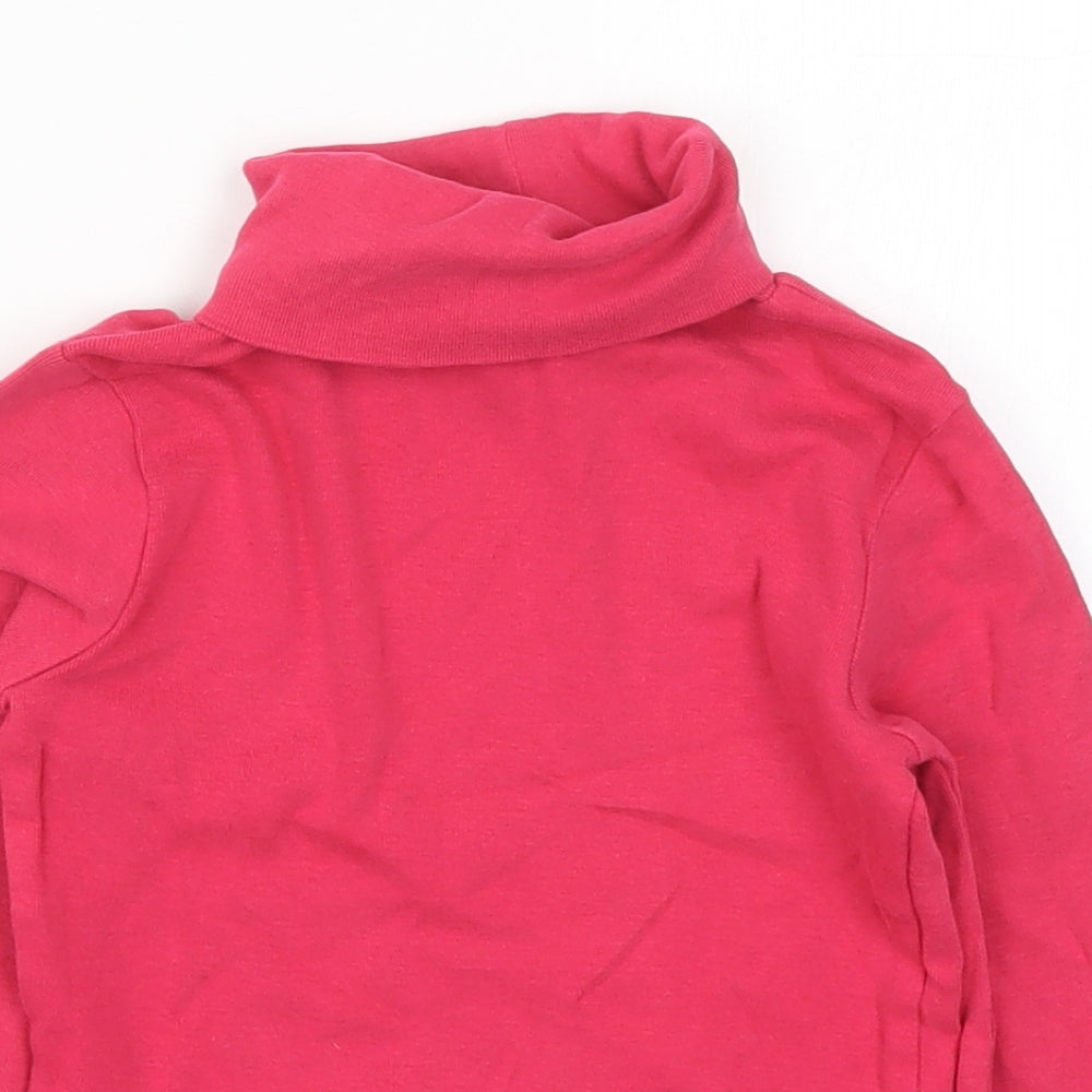 Mont Prix Girls Pink  Cotton Basic T-Shirt Size 6 Years Roll Neck Pullover