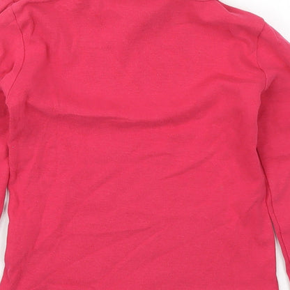Mont Prix Girls Pink  Cotton Basic T-Shirt Size 6 Years Roll Neck Pullover