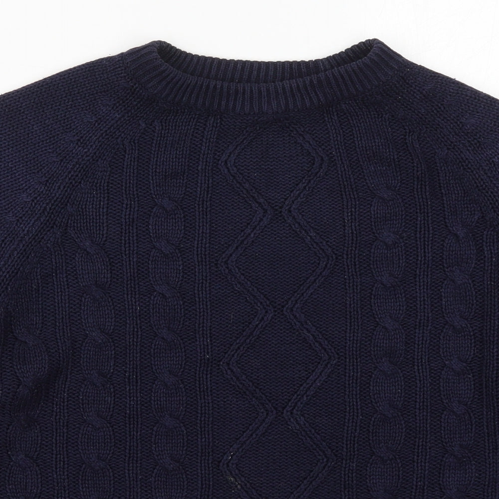 Emily Claire Womens Blue Round Neck  Acrylic Pullover Jumper Size 14