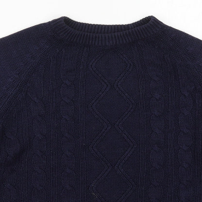 Emily Claire Womens Blue Round Neck  Acrylic Pullover Jumper Size 14