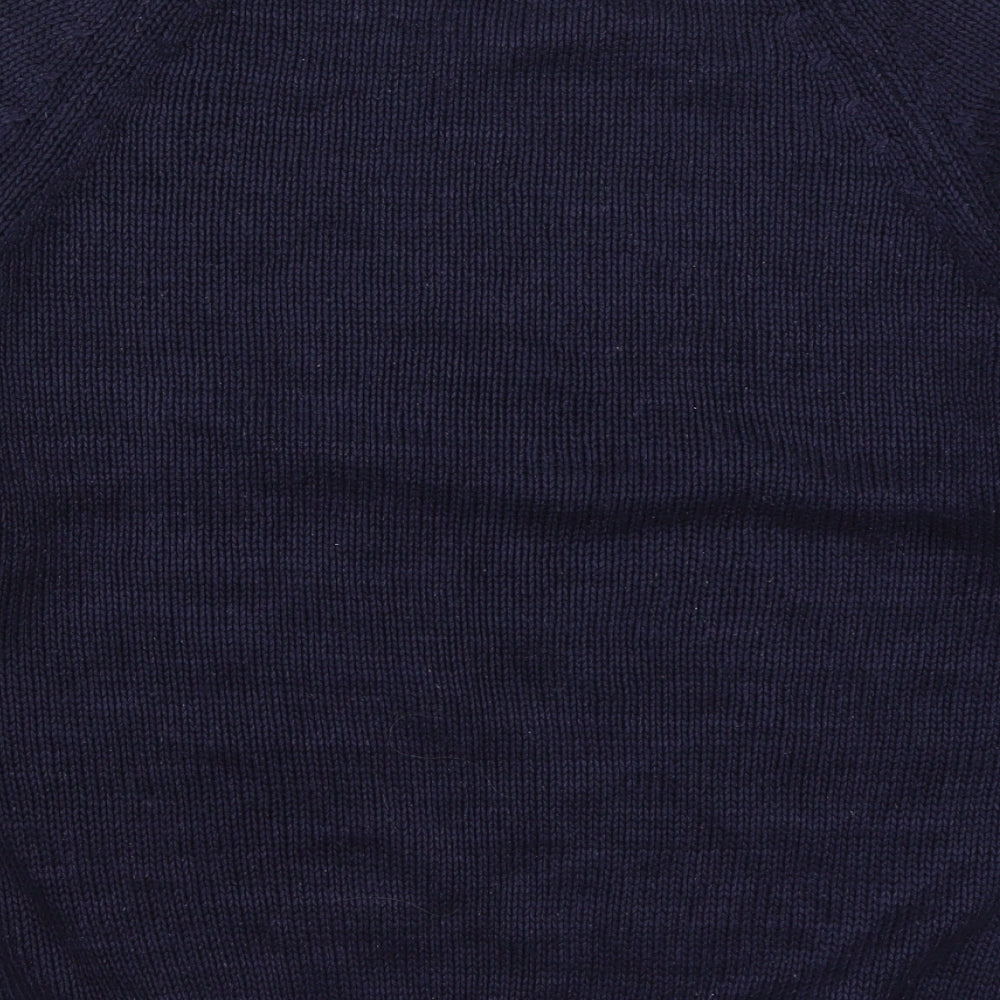 Emily Claire Womens Blue Round Neck  Acrylic Pullover Jumper Size 14