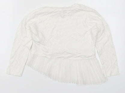 River Island Girls White Round Neck  Viscose Pullover Jumper Size 5-6 Years  Pullover