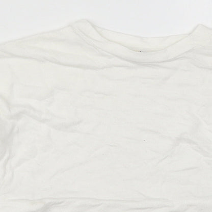 River Island Girls White Round Neck  Viscose Pullover Jumper Size 5-6 Years  Pullover