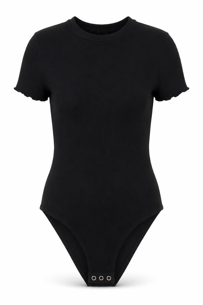 Womens UK Size S Divided One-Piece Black Bodysuit