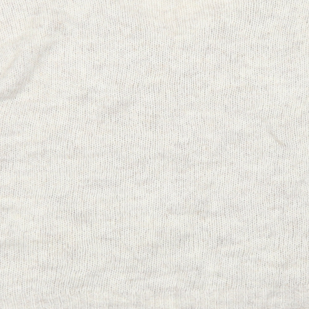 Apricot Womens Beige V-Neck  Acrylic Pullover Jumper Size M