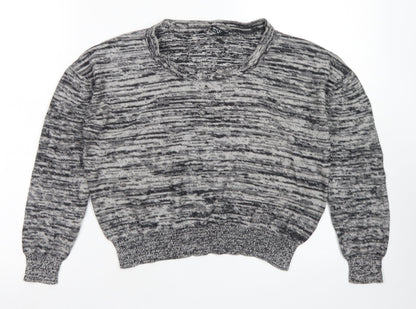 Select Womens Grey Crew Neck  Cotton Pullover Jumper Size 8   - Cropped