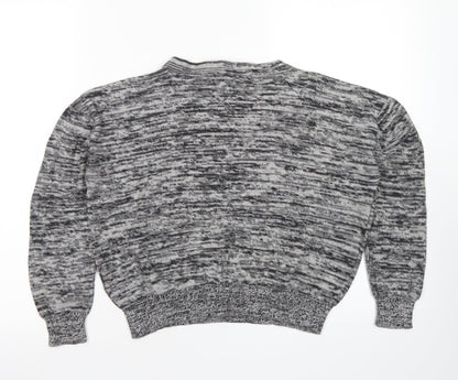 Select Womens Grey Crew Neck  Cotton Pullover Jumper Size 8   - Cropped