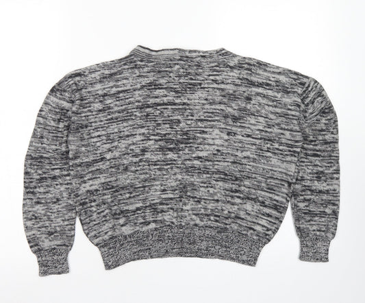 Select Womens Grey Crew Neck  Cotton Pullover Jumper Size 8   - Cropped