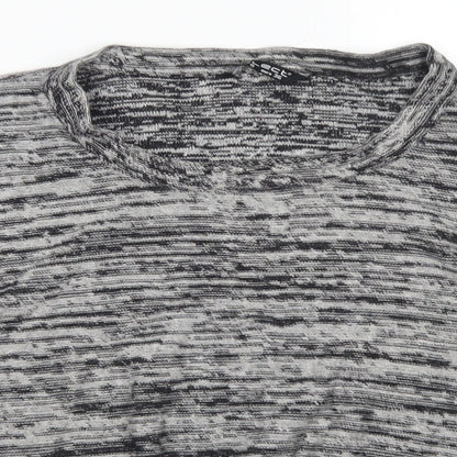Select Womens Grey Crew Neck  Cotton Pullover Jumper Size 8   - Cropped
