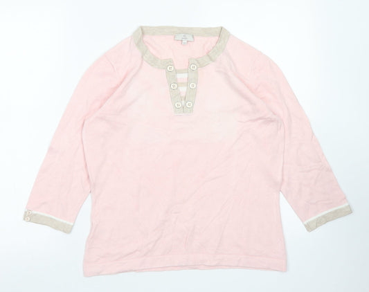CC Womens Pink Crew Neck  Viscose Pullover Jumper Size M
