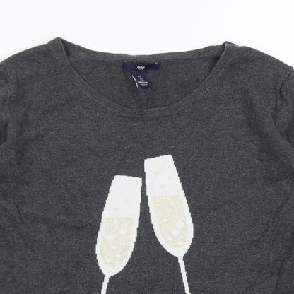 Gap Womens Grey Crew Neck  Cotton Pullover Jumper Size S   - Champagne