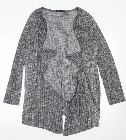 EDIT Womens Grey Round Neck  Viscose Cardigan Jumper Size 12