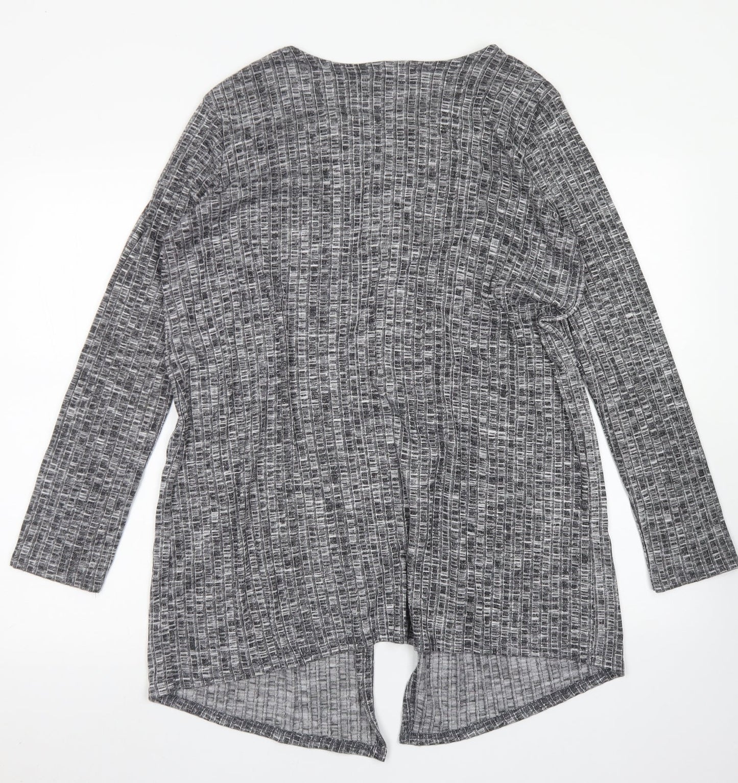 EDIT Womens Grey Round Neck  Viscose Cardigan Jumper Size 12