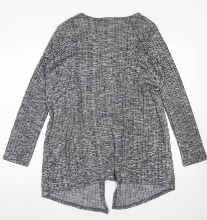 EDIT Womens Grey Round Neck  Viscose Cardigan Jumper Size 12