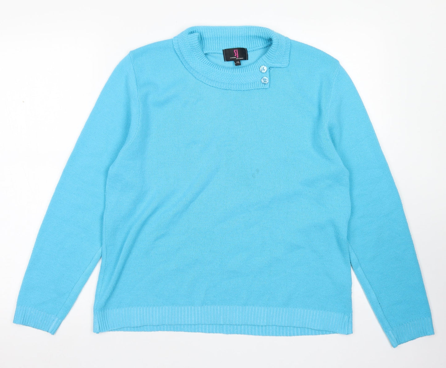 Womens UK Size L Simon Jeffrey Blue Pullover Jumper