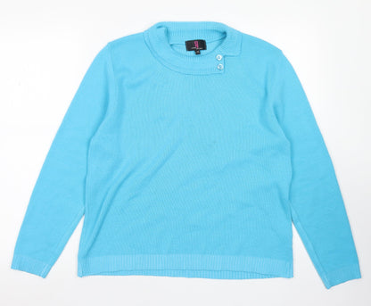 Womens UK Size L Simon Jeffrey Blue Pullover Jumper