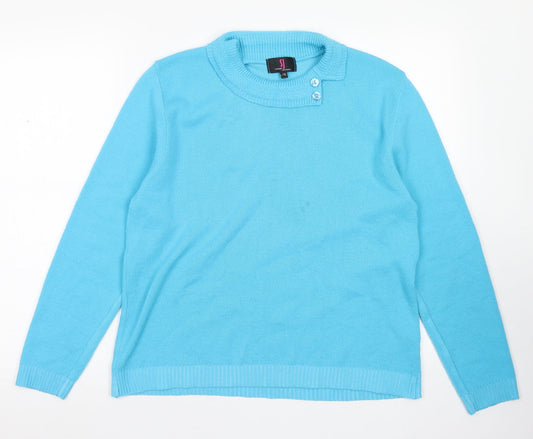 Womens UK Size L Simon Jeffrey Blue Pullover Jumper