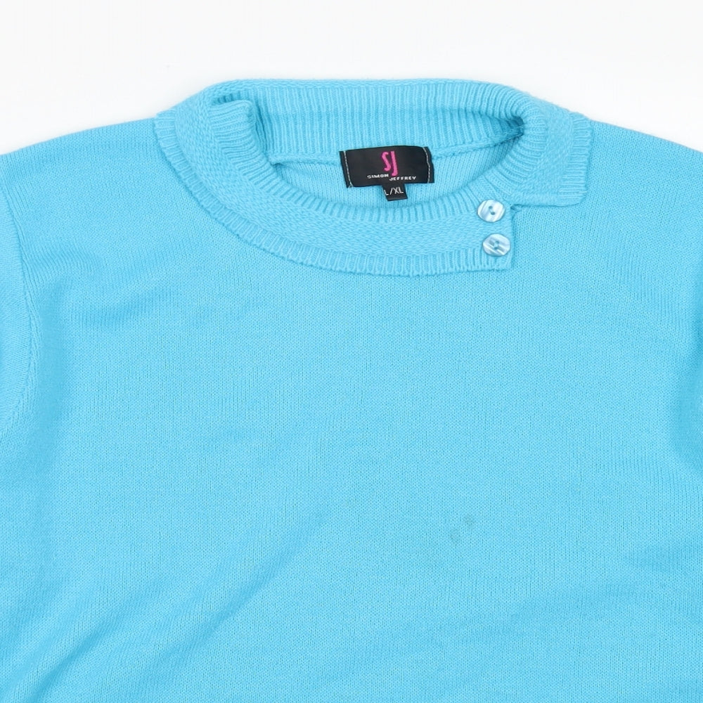 Womens UK Size L Simon Jeffrey Blue Pullover Jumper