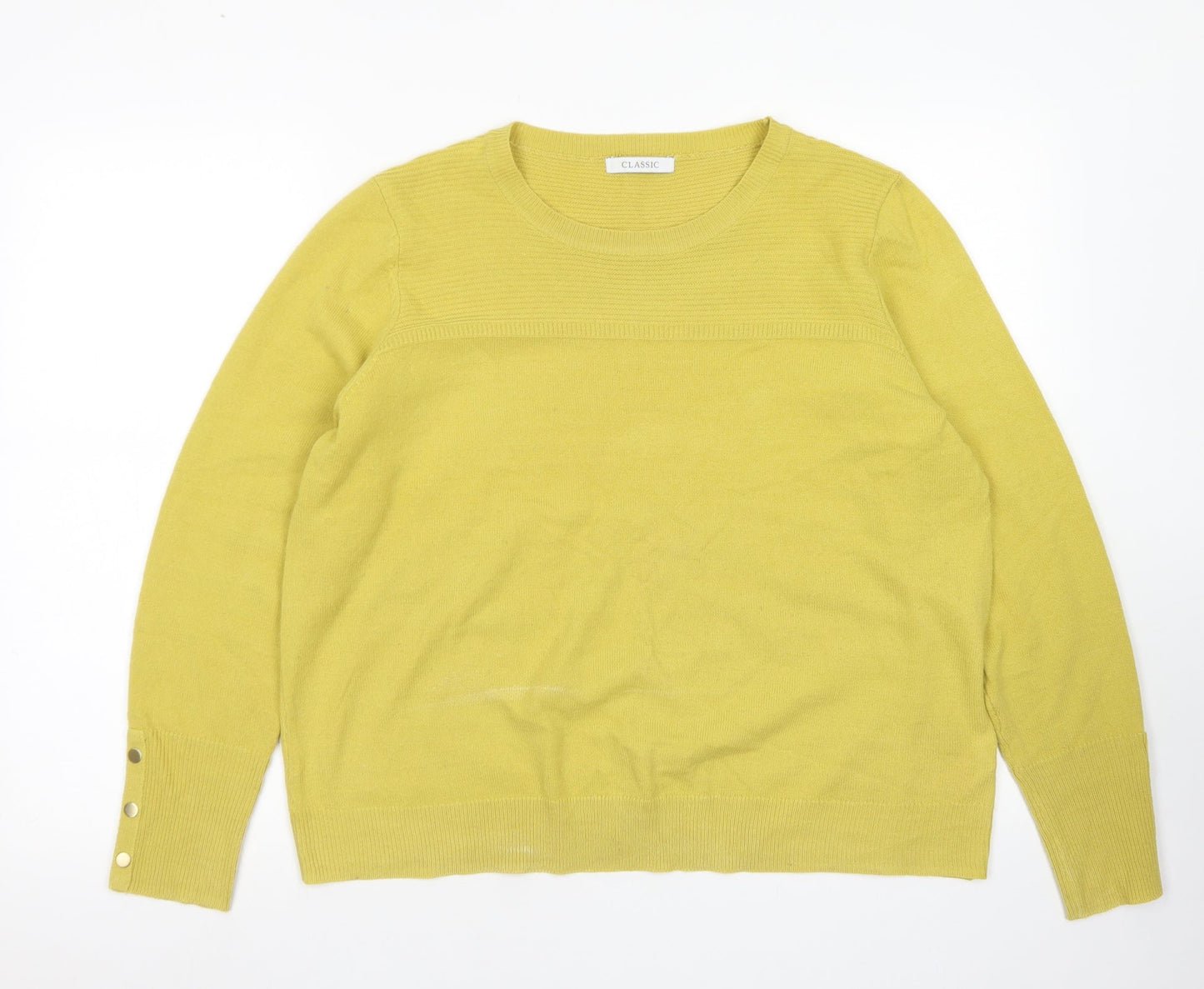 Womens UK Size 18 Classic Yellow Pullover Jumper