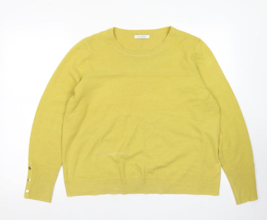 Womens UK Size 18 Classic Yellow Pullover Jumper