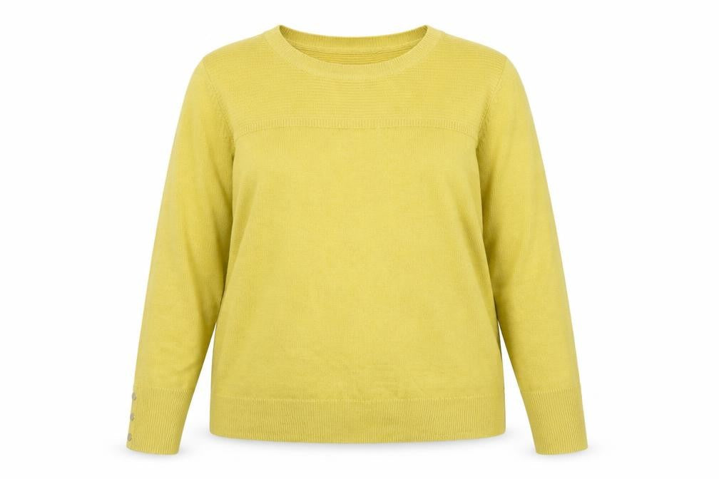 Classics Womens Yellow Round Neck  Acrylic Pullover Jumper Size 18