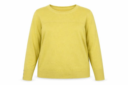 Classics Womens Yellow Round Neck  Acrylic Pullover Jumper Size 18