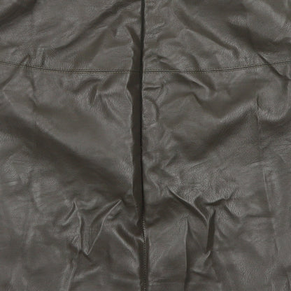 Missguided Womens Green  Polyurethane A-Line Skirt Size 8   Zip