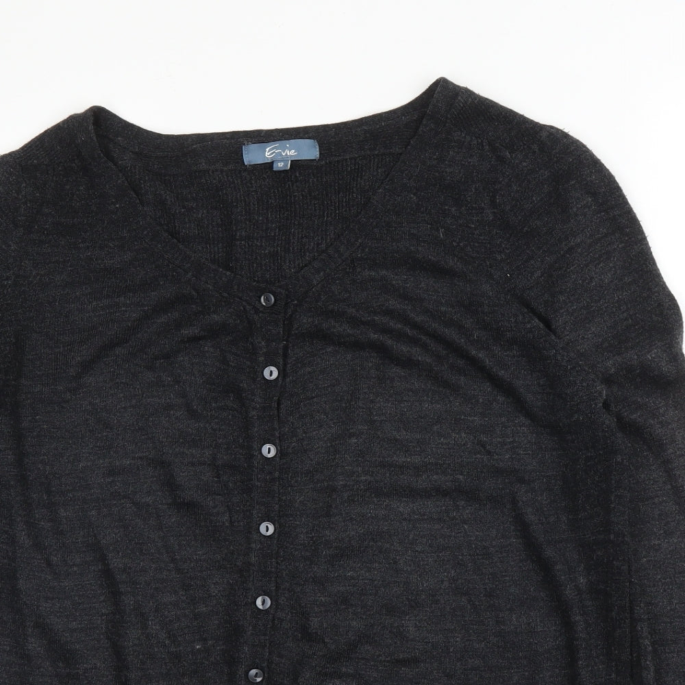 Womens UK Size 12 Evie Grey Cardigan Jumper