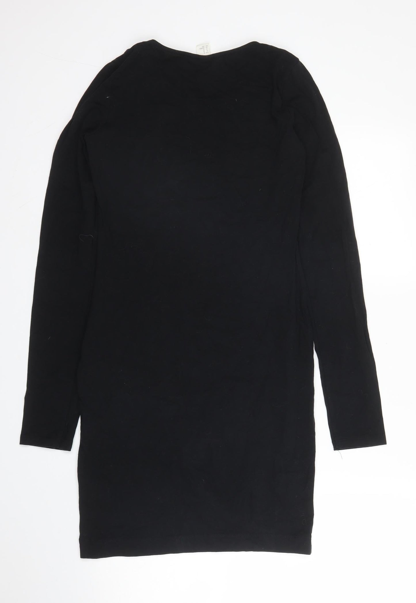 H&M Womens Black  Cotton Bodycon  Size XS  Round Neck