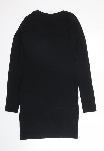 H&M Womens Black  Cotton Bodycon  Size XS  Round Neck