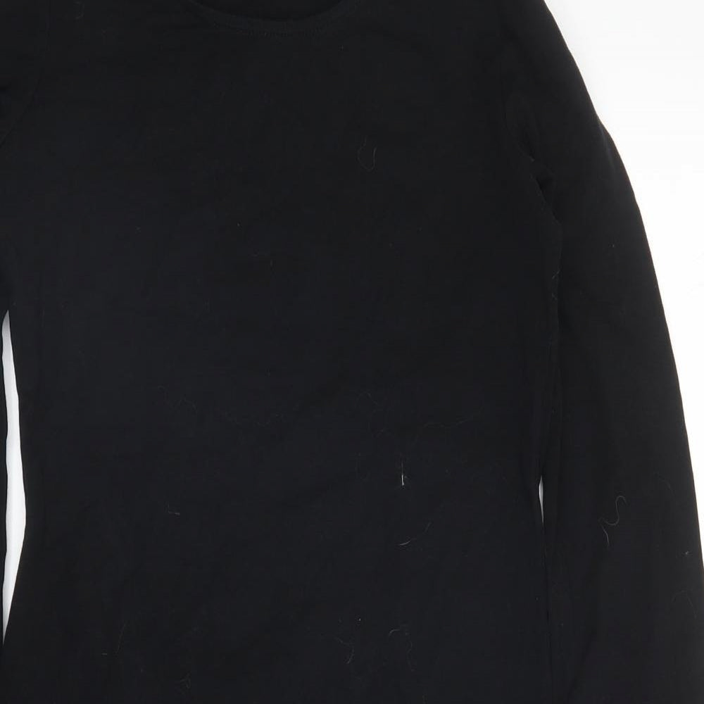 H&M Womens Black  Cotton Bodycon  Size XS  Round Neck