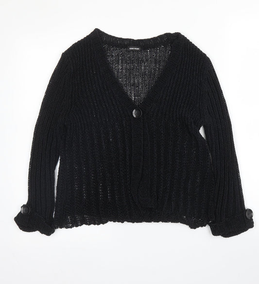 Gerry Weber Womens Black V-Neck  Acrylic Cardigan Jumper Size 14