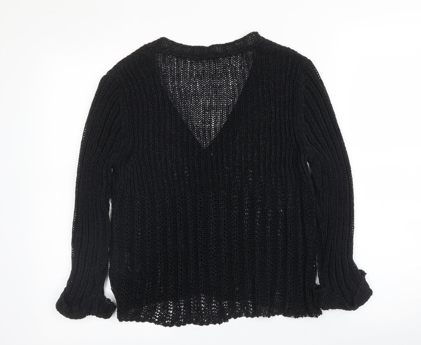 Gerry Weber Womens Black V-Neck  Acrylic Cardigan Jumper Size 14