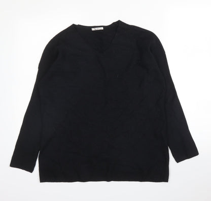 TU Womens Black  Viscose Basic Blouse Size 12 Round Neck