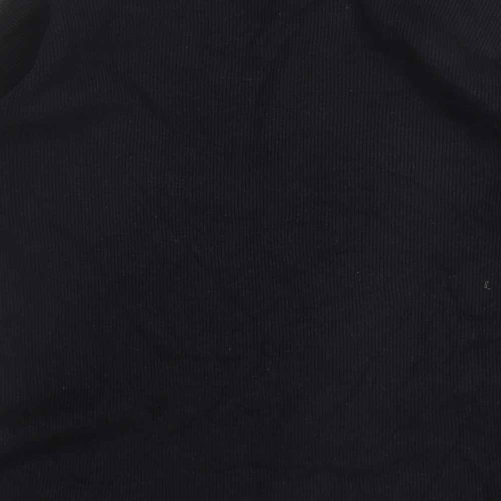 TU Womens Black  Viscose Basic Blouse Size 12 Round Neck