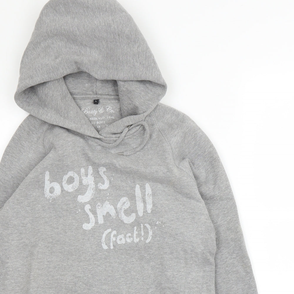 Bunty & Co Girls Grey  Cotton Pullover Hoodie Size L