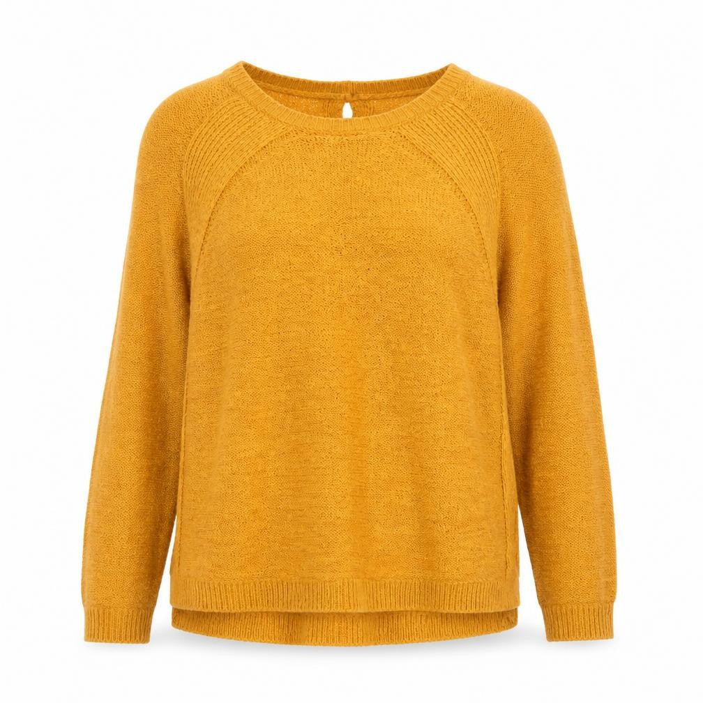 Womens UK Size S Papaya Yellow Pullover Jumper