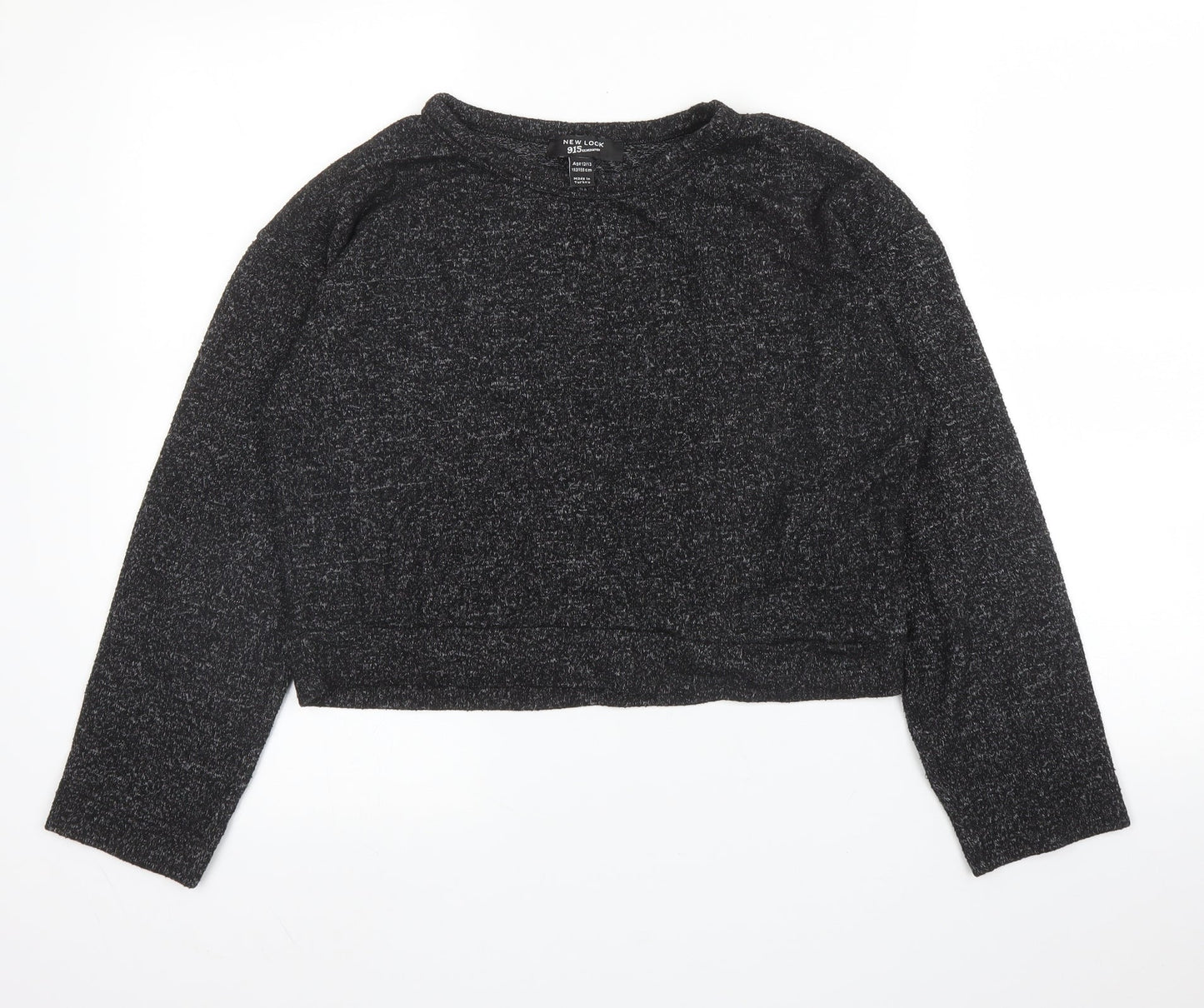 New Look Girls Grey Round Neck  Viscose Pullover Jumper Size 12 Years