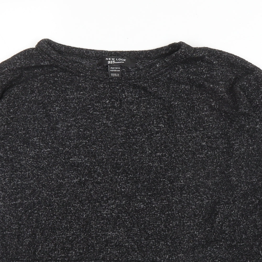 New Look Girls Grey Round Neck  Viscose Pullover Jumper Size 12 Years