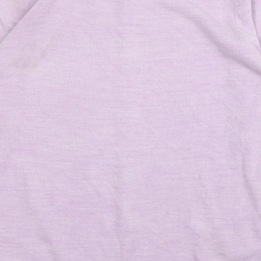 BHS Womens Purple Round Neck  Acrylic Cardigan Jumper Size 12