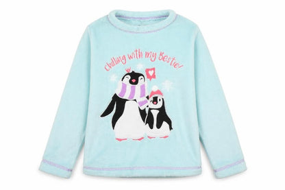 Studio Girls Blue Round Neck  Polyester Pullover Jumper Size 6 Years   - PJ top