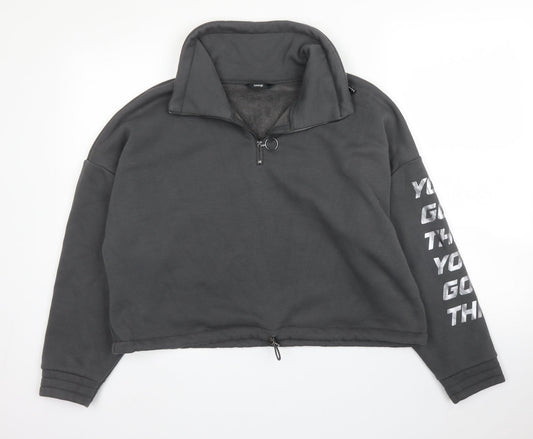 George Mens Grey High Neck  Cotton Pullover Jumper Size M