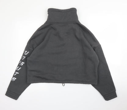 George Mens Grey High Neck  Cotton Pullover Jumper Size M