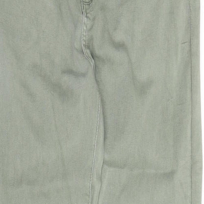 Goodie Womens Green  Cotton Chino Trousers Size 18 L28 in Regular Zip